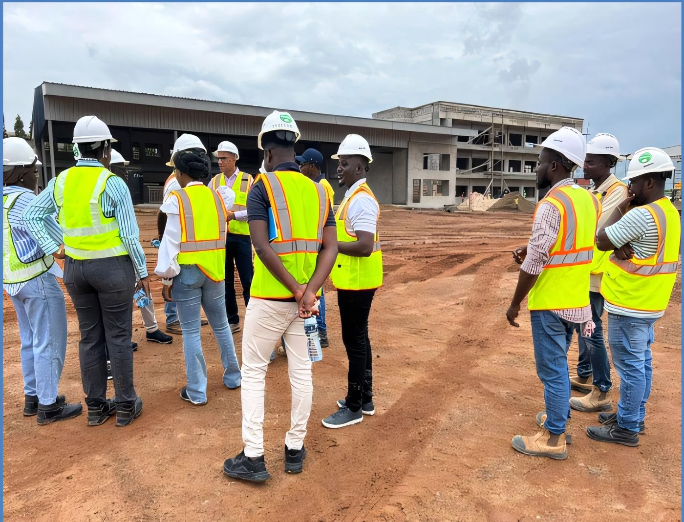 ELSIM engineering team walking through an active construction site